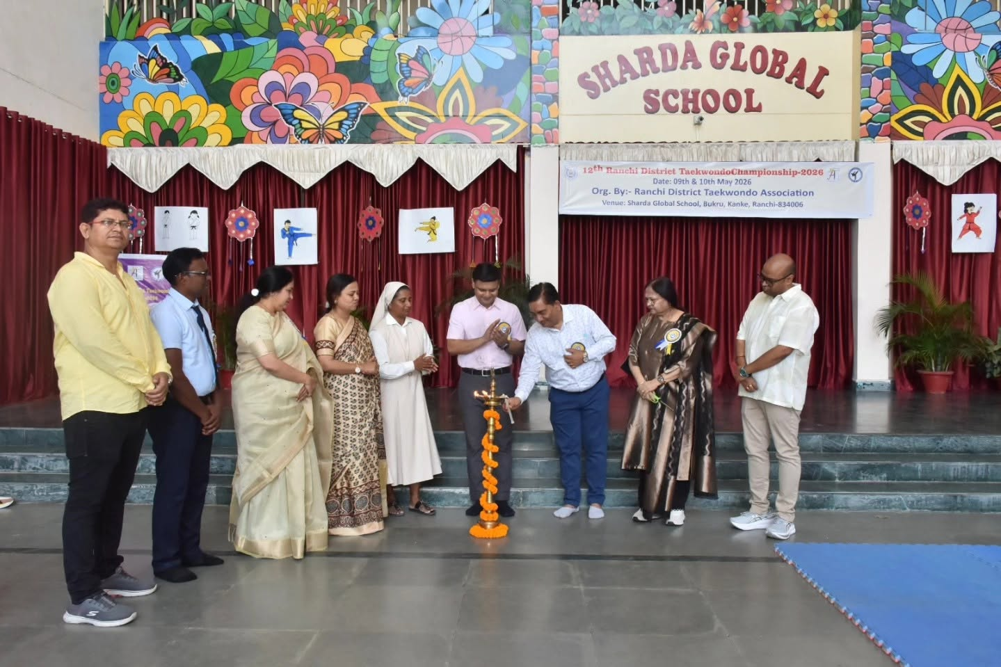 12th District Taekwondo Championship Inaugurated at Sharda Global School